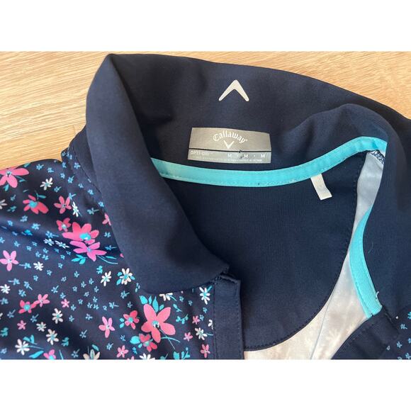 Callaway Opti-Dri Sleeveless Golf Dress Blue Floral Print Womens Size M Medium - Picture 3 of 6